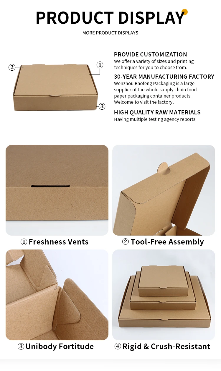 product factory price high quality custom biodegradable pizza box wholesale bulk carton pizza box high quality custom printed food grade-5