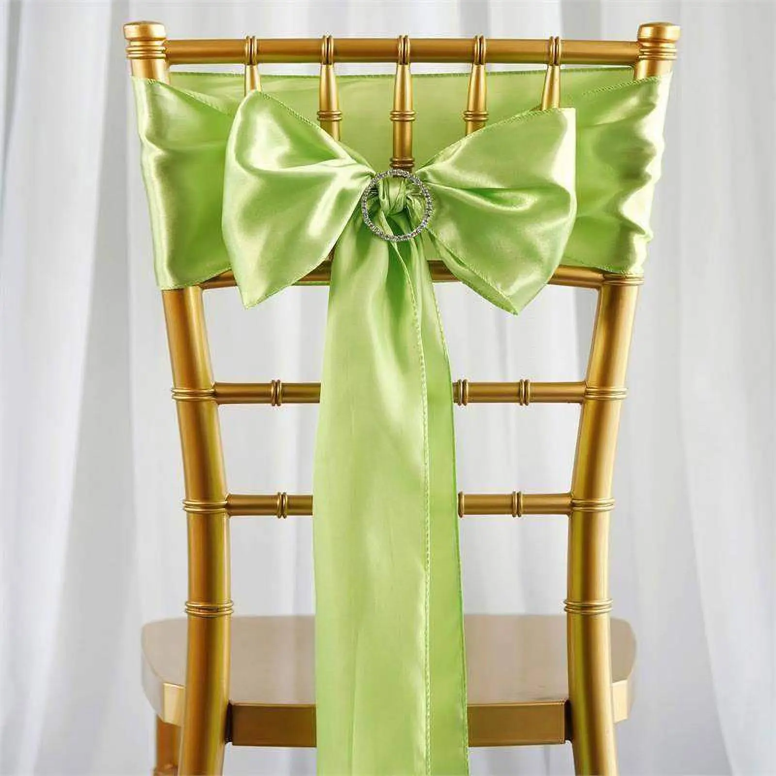 Factory Party and Wedding Decoration Satin Fabric Bowknot Pink Chair Sash