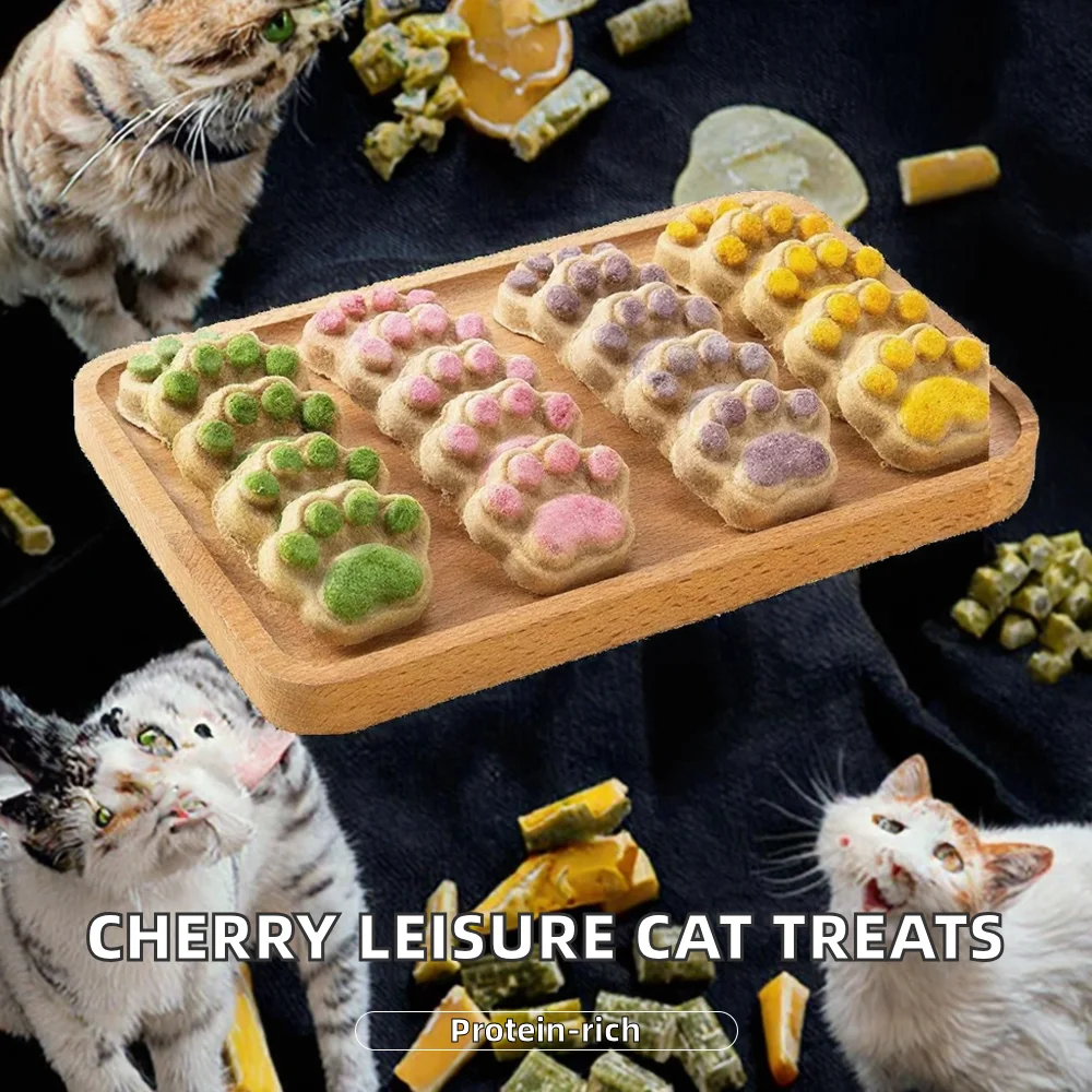 Cherry Leisure Eco-friendly Freeze-Dried Cat Treats Claw Biscuits Kitten Nutrition Vitamins Premium High-protein Large Pet Food manufacture