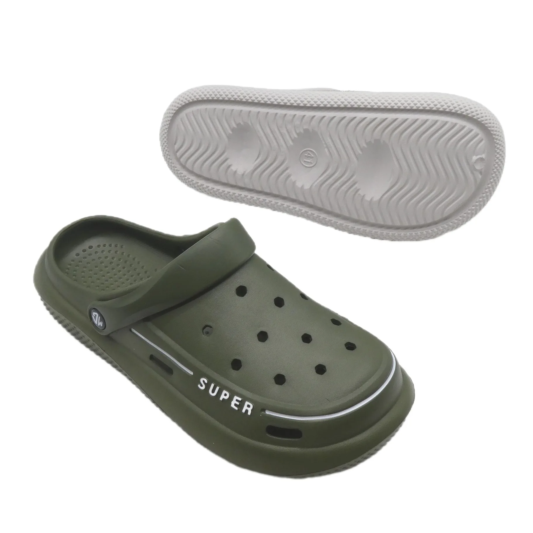 high quality heva custom men slides summer beach slippers for men outdoor garden shoes beach slippers EVA insole unisex sandal