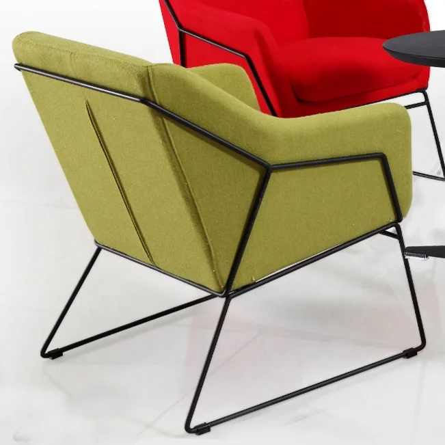 NOVA Modern Furniture Green Leather Seating Creative Design Coffee Shop Business Negotiation Iron Leisure Chair