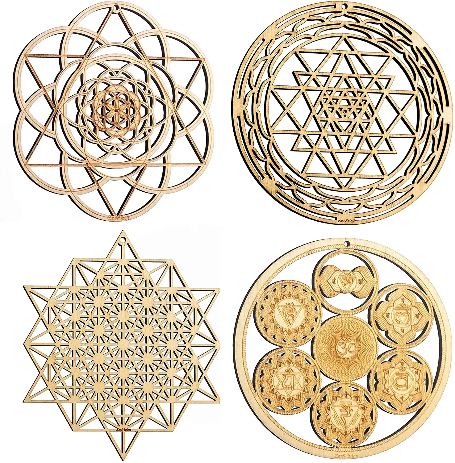 wood chakras crystal grids,sacred geometry for altar piece and decor Details about   Sri Yantra 