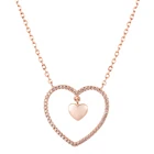 Jewelry Wholesale Double Heart Pendant Lover For Women Bridal Wedding Gift Charm Rose Gold Heart Necklace Jewelry