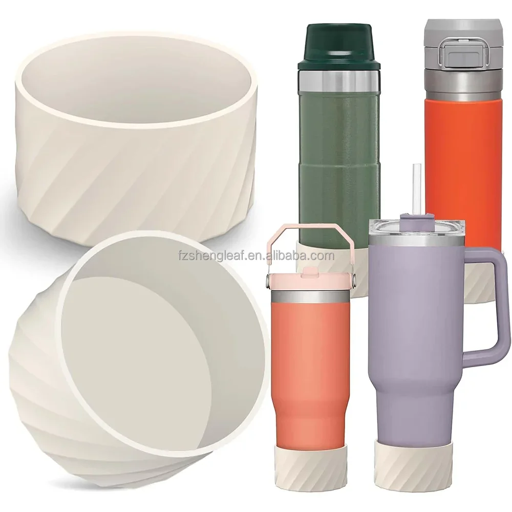 product silicone sleeve protective cup cover anti slip boot for tumbler 30oz 40oz bottom protector heat resistant food grade reusable-4