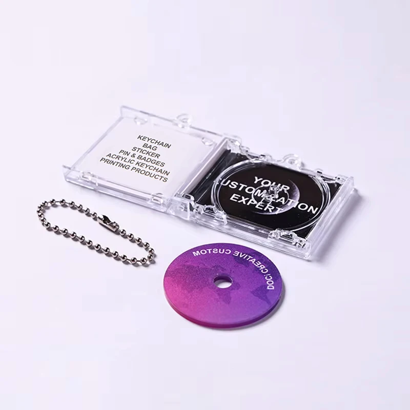 Personalized Instagram CD Keychain Custom Logo Acrylic DIY Mini Album Idol NFC Music CD-Keychain manufacture