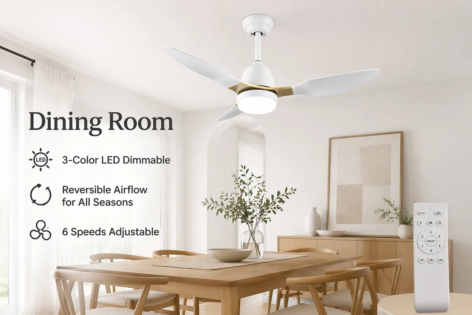 Led Ceiling Fan, ABS, 42inch, 52inch, 3blades - detail 8