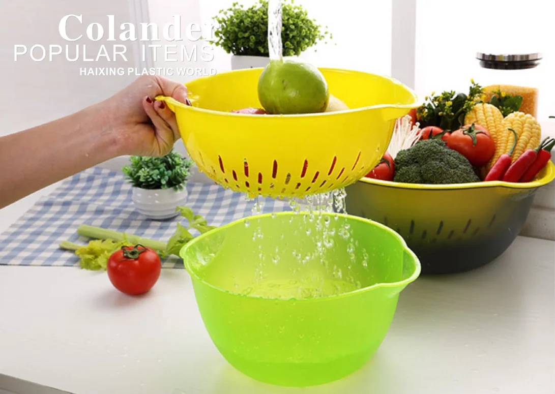 Family Commonly Used Tools Home Kitchen Fruit Vegetable Kitchen Drain Basket Over Sink Retractable Plastic Colanders & Strainers