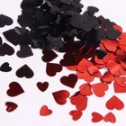 Newest 6 Grid Metallic Heart Manicure Sequins Mixed Size Gold Heart Valentine's Day Sequins