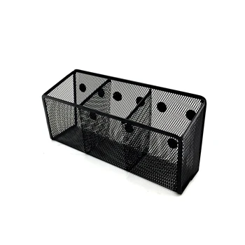 Amazon Hot Sale Logo Custom Metal Mesh Table And Wall-mounted Container Magnetic Pen Holder