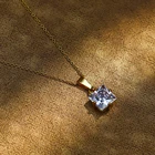 Black Diamond Necklace White Black Diamond Custom Pendant Stone Stainless Steel 18K Gold Necklace For Women