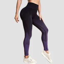 2023 Custom Logo Tie-Dye Gradient High Waist Woman's Workout Fitness Seamless Pants Yoga Leggings