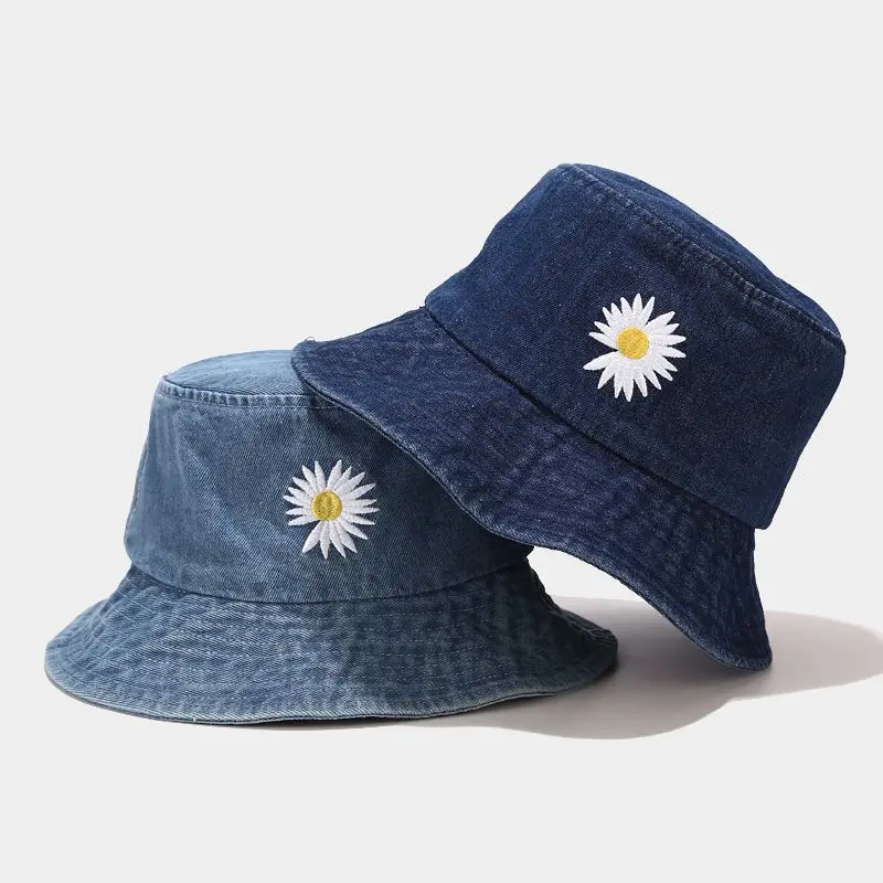 denim daisy bucket hat