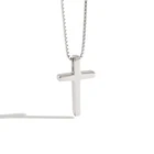 Charm Cross H-N492 Fashion Charm Women Jewelry 925 Sterling Silver Box Chain Cross Necklace