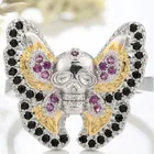 Ring Hop Rings Fashionable And Personalized New Butterfly Gold Zircon Ring Hip Hop Punk Skull Ring