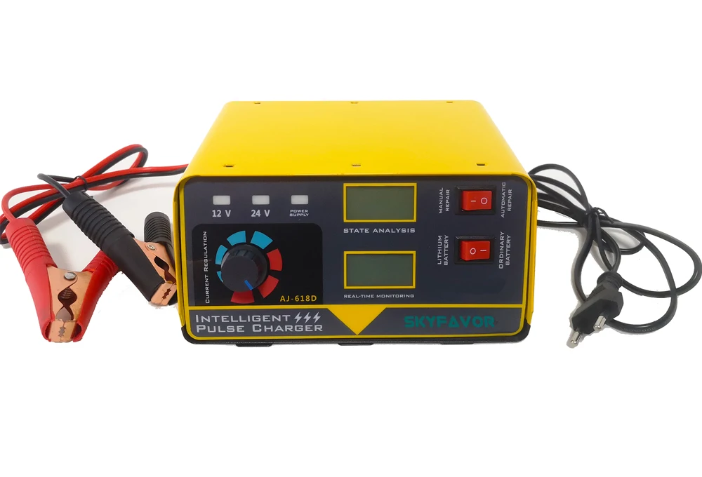 Adjustable Automatic Trickle charger 12V 20A 24V 10A Universal smart fast truck motorcycle car battery charger with Pulse Repair