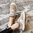 Flat Casual Shoes 2021 Lamb Fur Leather Flat Casual Ladies Shoes Women's Fashion Sneakers