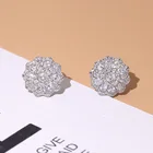 Stud Earrings Earrings Beautiful 18k Gold Plated Diamond Flower Stud Earrings Suitable For Any Scene