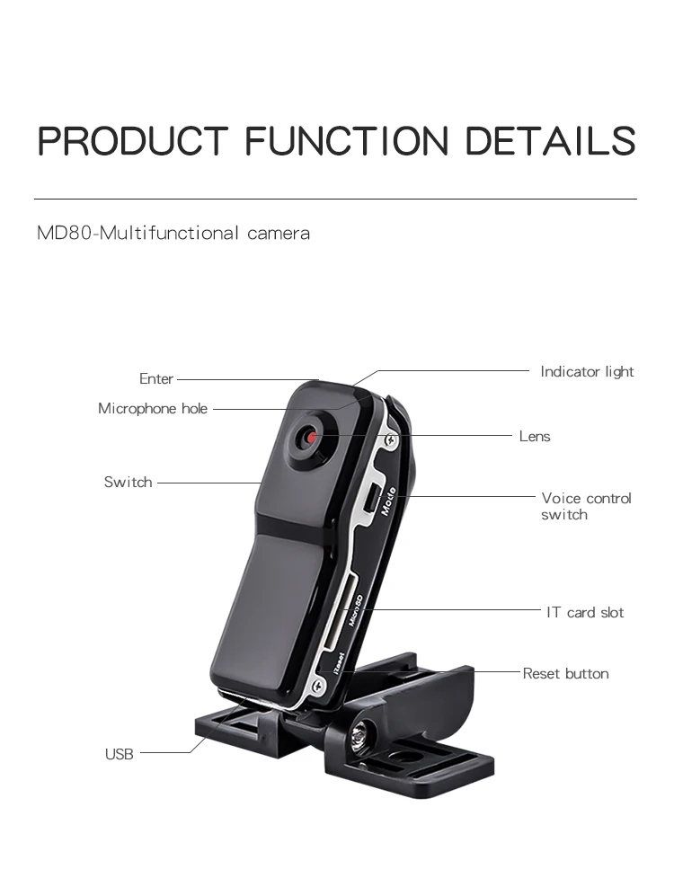 Sport MD80 Mini DV Camcorder - Action Cam DVR Video Camera