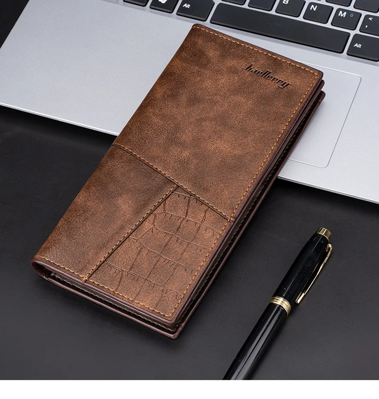 wholesale big pu leather clutch wallet with zip for men