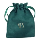 Jewelry Printed Box Suede Jewelry Drawstring Bag Gold Logo Printed Pouch Jewelry Box Pouch