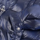 New Style Turn-down Collar Denim Patchwork Bule Shiny Winter Long Puffer Jacket For Women