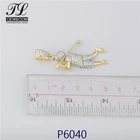 Pendant Hip Hop Men Jewelry Pendant Gold Plated Brass Pendant 925 Sterling Silver Play Golf Necklace Pendant