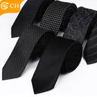 Ties Ties Men 6cm Various Designs 100% Polyester 6CM Classical Black Mens Ties Slim For Wholesale