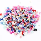 Xichuan 3420 Pcs Mix Size Color Flat Back Applique Half Round Loose Beads Pearls For Decoration