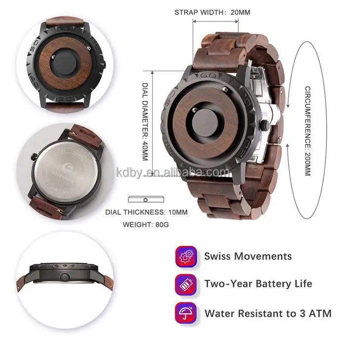 Custom Logo Oem Odm Luxury Waterproof Classic Wood Wrist Watch Private Label Minimalist Wrist Men Quartz Watches