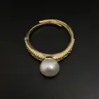 Pearl Ring Rings Wholesale Price Accessories Empty Support Live Mouth Adjustment 18K Gold-plated Pearl Ring
