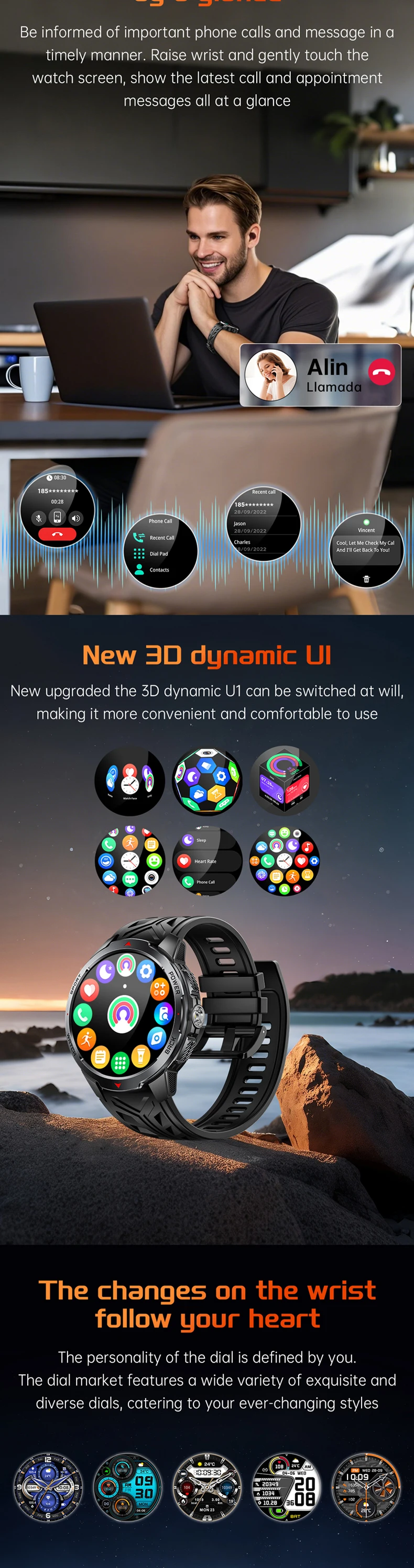 product cheap 3atm waterproof large screen smart watch kt88 with led flashlight 1100mah battery app dafit phone call custom watch faces-10