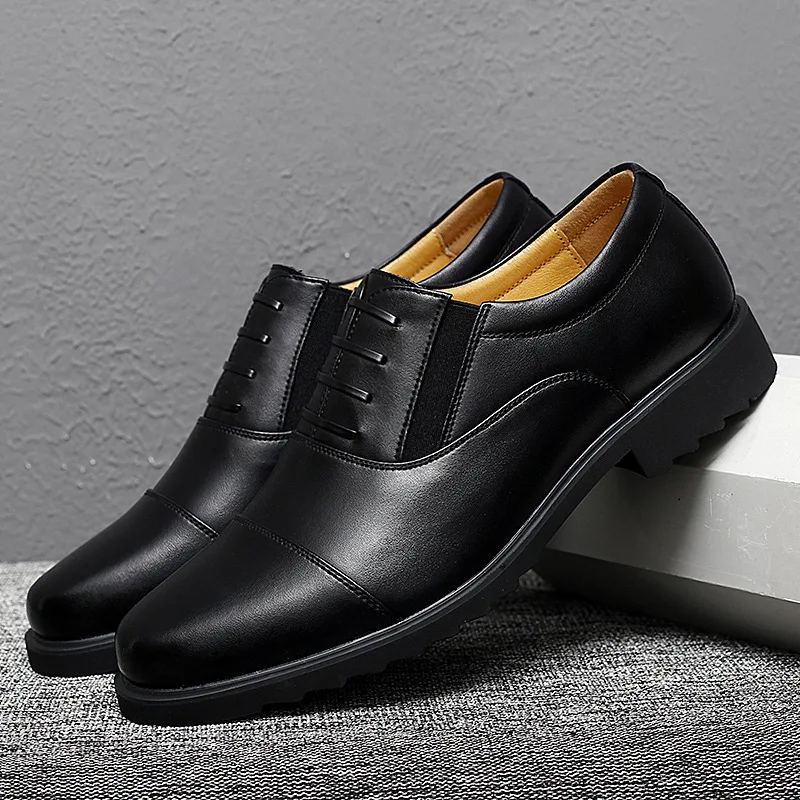 Big size genuine leather dress shoes for men trendy mens office shoes breathable casual men dress shoes