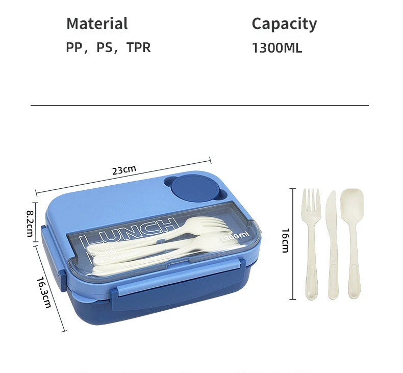 Kids Bpa Free Plastic Lunchbox Microwave Safe Leakproof Bento Lunch Box