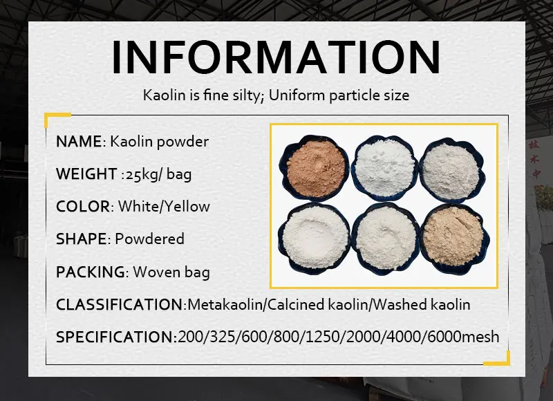 Harga kaolin kelas kosmetik berkualitas tinggi Harga industri kertas pelapis bangunan tanah liat kaolin terkalsinasi kelas industri per ton detail