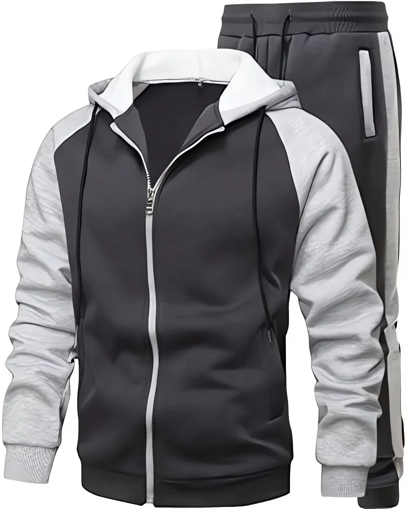 Mens Tracksuit 2 Piece Sweatsuit Sets Casual Hoodie Jogging Athletic Suits