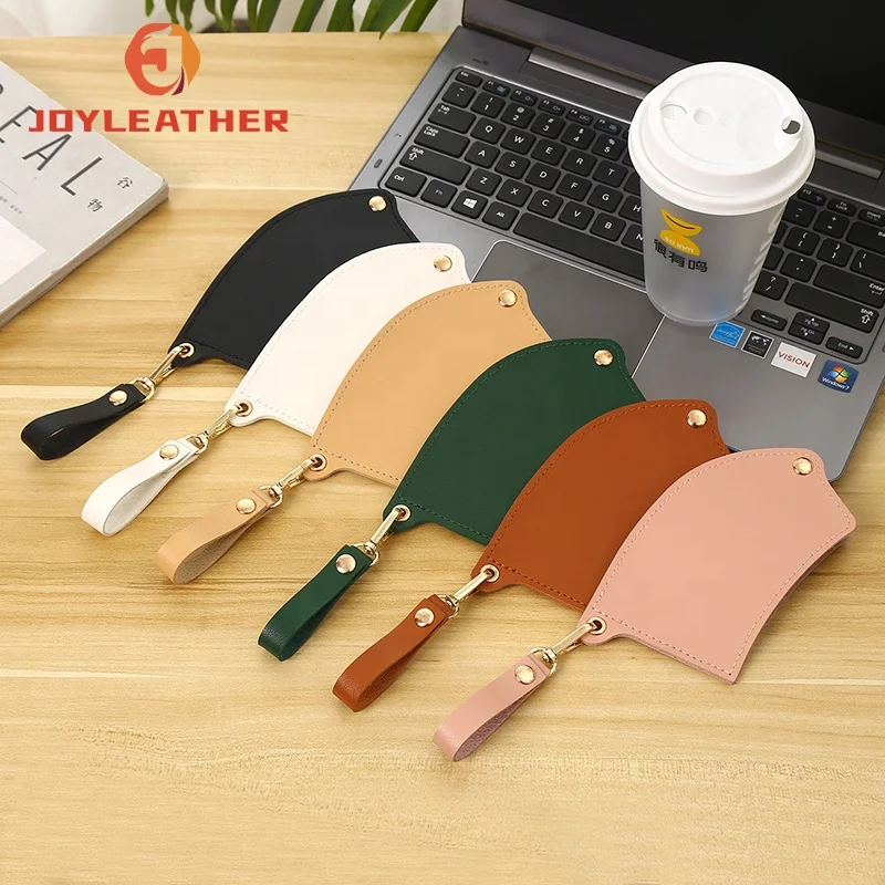 Creative Detachable PU Leather Insulated Sleeve Hand Shake Bottle Bag coffee cup sleeves Holder With Strap