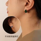 Agate Jewelry Dr.Jewelry 18K Gold Plated Irregular Green Black Agate Earrings Choker Necklaces Jewelry Set