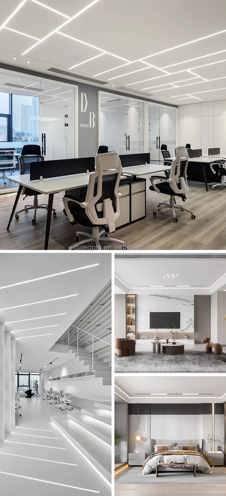 Empotrado con brida para LED Trimless 8-12mm tira ranura perfil difusor 2 metros yeso-En empotrado canal de aluminio LED Delgado