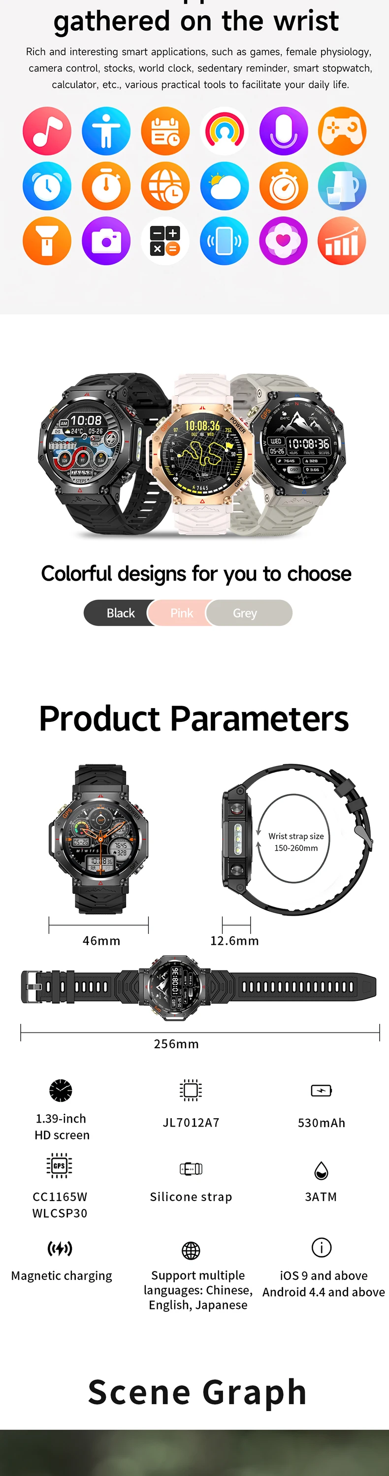 product cheap dafit gps smart watch kc91 zinc alloy case 530mah battery ai watch dials dagpt gps training 3atm waterproof smartwatch-6