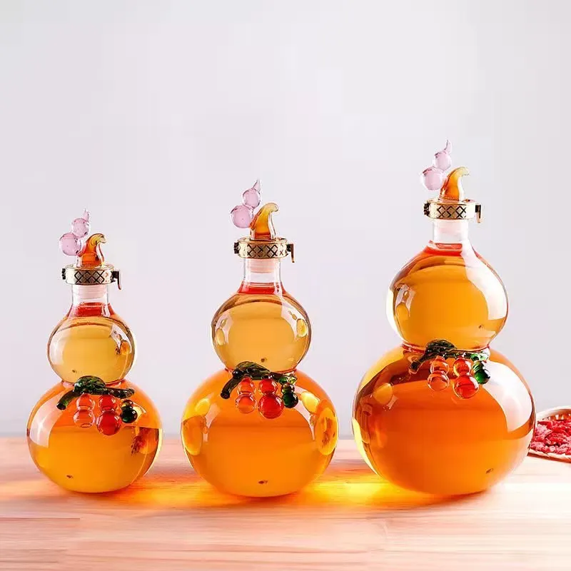 gourd shaped glass wine bottles factory