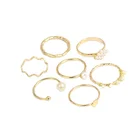 Gold Plated Ring Ringsrings Gold Plated Alloy Diamond Ring Set Knuckle Ring Set Women's Jewelry Set