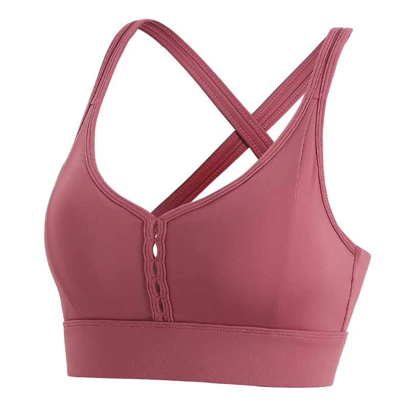 Vendors Create Sexy Charm Highly Supported U-Shaped Neckline Crossed Back Adjustable Bra Sports With Logo