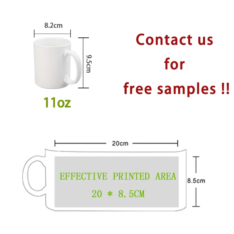 Sublimation Mugs Coffee Cups Coated Custom Ceramic  11oz Blank White CLASSIC Plain White Coffee Mugs for Printing