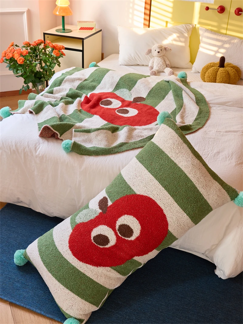 product soft and comfortable big size hugging plush pillow cute cartoon apple knit pillow for home decoration gift and bedroom lf-61