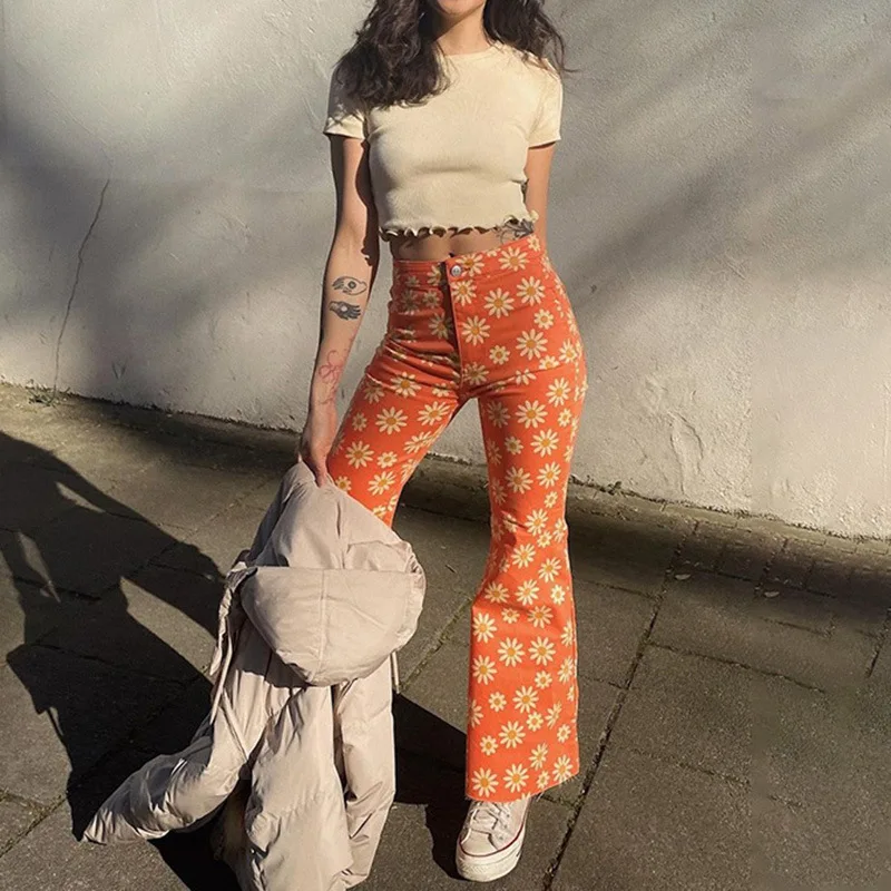 High Waist Vintage Flare Pants 