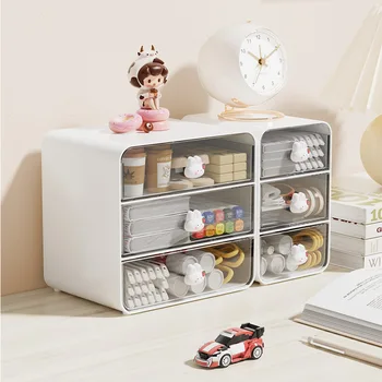 Student Desktop Storage Cabinet Material Hand Account Box for Dormitory Desk Drawer Stationery Rack