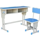 School Steel Desk And Chair School Double Student Desk And Chair Reinforced Strengthen School Furniture Steel Frame