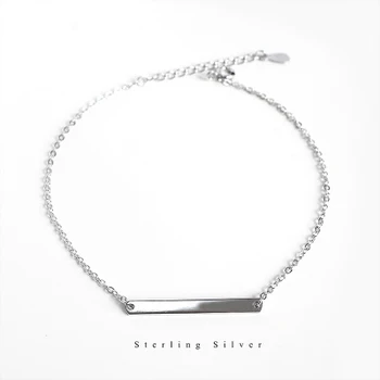 925 Sterling Silver Custom Name Personalized Bar Bracelet Minimalist Dainty Bar Bracelet Jewelry For Women