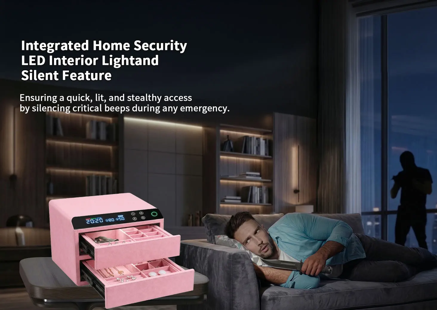 dr 1274 ft ceqsafe smart hot sale electronic cash 4 drawers hidden and safe with fingerprint password for jewelry storage-1