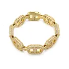 Accessory 8.5 Inches Punk Hip Hop Fashion Accessory Men Luxury Rose Gold Bracelet